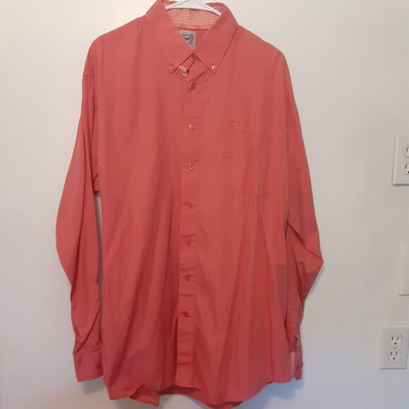 Cinch Western Cowboy Shirt Men’s Size Large Salmon Rodeo 100% Cotton Button Up - Picture 1 of 9